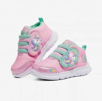 Skechers 新スタイル ガールズ&幼児用 カートゥーン フリース裏地 カジュアルスポーツシューズ