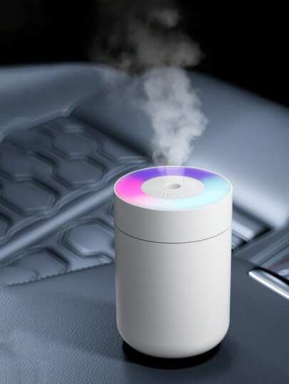جهاز ترطيب ملون مع إضاءة مزاجية، موزع عطور مصباح أجواء 7 ألوان، إضاءة ليلية محمولة بالطاقة USB للمنزل والمكتب والغرفة والسيارة، جهاز ترطيب هادئ للمكتب