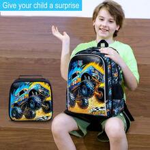 3pcs/Set Toddler Boys' Car Backpack, Waterproof Children's Backpack Set With Lunch Box, Cute Backpack Suitable For Preschool Kids - Backpack - View 7