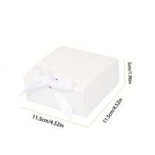 1/5 Piece Gift Box With Lid, White Gift Box, 10.6 X 7.8 X 3.1 Inch Bridesmaid Proposal Box With White Ribbon For Wedding Gifts, Birthday Gifts, Party Gifts, Decorations, Valentine's Day Gifts, Bridal Gift Boxes - White - View 11