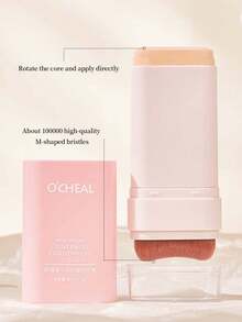 1支装自然妆效保湿防水持久不晕染亮泽旋转粉底棒，带刷头，打造无瑕妆容 - 彩色 - 查看 2