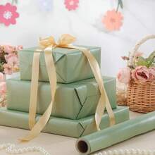 17.0 Inch X 118.11 Inch Green Wrapping Paper Roll, Suitable For Weddings, Parties, Birthdays, Holidays - Mouse Green - View 5