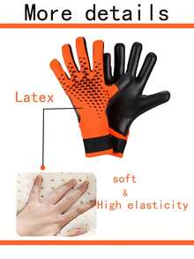 2只装足球守门员手套，专业乳胶手套，足球守门员手套 - 彩色 - 查看 5