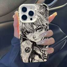 Funda para teléfono Asuka Apple 16 15 Pro Max plateada 14 13 Plus dura 12 a prueba de golpes carcasa rígida móvil diseño anime protección cubierta metálica antigolpes accesorios tecnológicos - Plateado - Ver 2