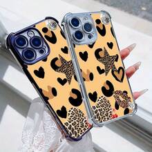 Funda de Teléfono con Diseño de Estampado de Leopardo y Elemento Decorativo para  16, 16e, 16 Plus, 16 Pro, 16 Pro Max,  15, 15 Plus, 15 Pro, 15 Pro Max, 14, 14 Plus, 14 Pro, 14 Pro Max, 13, 13 Pro, 13 Pro Max, 12, 12 Pro, 12 Pro Max, 11, 11, 11 Pro Max, 7, 8, X, XS, Antimanchas, a la Moda, a Prueba de Golpes en las Cuatro Esquinas - Colores mixtos - Ver 7