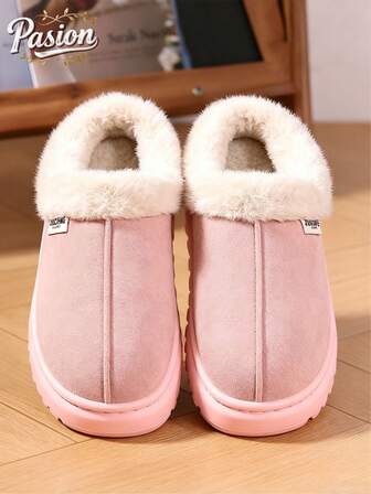 Pantuflas gruesas de felpa antideslizantes y cálidas para mujer de talla grande, nuevo modelo de interior para invierno