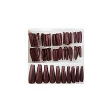 100pc Colored Coffin Press On Nails Long Ballerina False Fake Nail Tips Full Cover Manicure Design Acrylic Nails For Women Teen FFgirls (Dark Coffee){Inchcolor_nameinch:InchDarkCoffeeinch} - 黑咖啡 - 查看 1