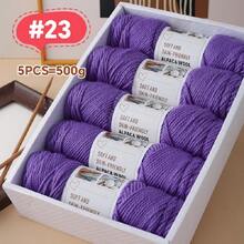 5pcs/Pack Chunky Knitting Yarn, Alpaca Knitted Blend, Handmade Sweater, Scarf, Jacket Knitting Supplies - 5-pack - View 24