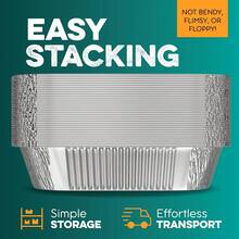 Sartenes de aluminio de 9 x 13 pulgadas, paquete de 10 bandejas de papel de aluminio, desechables para hornear, asar, platos para servir pasteles, suministros de catering, sartenes para cocinar mesa - 1 - Ver 6