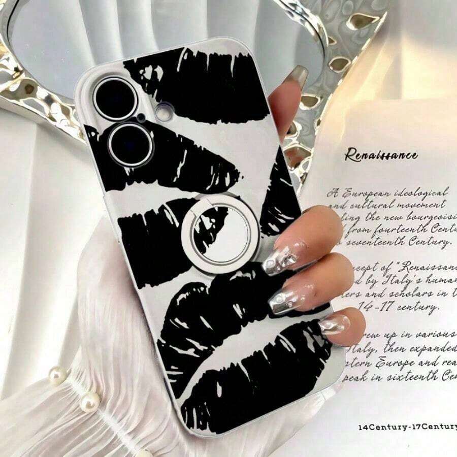 [Teléfono] Soporte de anillo de silicona, TPU antigolpes con agarre giratorio de 360°, cobertura total para phone 12, 13, 14, 15 y 16 (incluidos Pro/Pro/Plus). Colores: negro, blanco y azul. - Multicolor - Ver 1