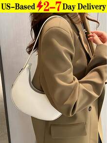 Women Solid Color Minimalist Hobo Bag,Fresh And Delicate Crescent Bag,Versatile Commuter Tote Shoulder Bag Minimalist Underarm Bag,Purses And Bags Women,Crossbody Bags For Women,Shoulder Bags,Bag,Carteras,Bolsas De Mujer,Carteras De Mujer Elegantes - Nhiều màu - Xem 2