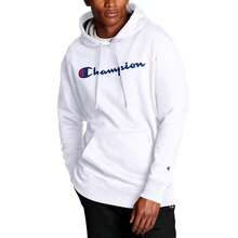 Champion Men's Script Logo Powerblend Hoodie |  | Men Outdoor Hoodies & Sweatshirts - 白色 - 查看 1