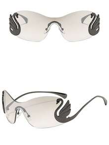 一副个性化时尚眼镜，休闲百搭，精致优雅，适合家庭出游、旅行、海滩、音乐节和日常佩戴。 - 白水銀色 - 查看 5