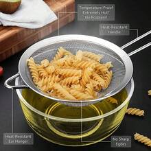 3pcs/1pc Stainless Steel Fine Mesh Tea Strainer With Handle - Japanese Style Matcha Powder Sifter