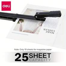 Heavy Duty Long Arm Stapler, Suitable For Books And Magazines - 25 Sheet Capacity, 12 Inch Stapling Depth, Precise Markings, Metal Structure, Professional Office Use, Book Stapler | Durable Stapler