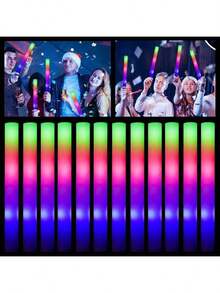 Mother's Day  Glow Sticks Bulk - Pcs Foam Sticks Glow In Dark Party Supplies With 3 Modes Flashing Effect, Glow Batons Party Favors Party Wedding Birthday Concert Halloween,Easter - 白色 - 查看 1