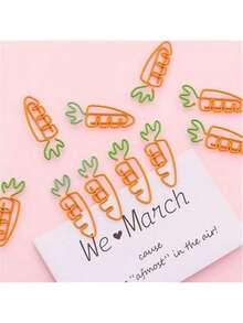 5/10/20/30/100pcs Carrot Shaped Metal Paper Clips - Cute Orange And Green Folder Clips, Suitable For Office, School And Home Use, Durable Metal Memo Clips For Organizing Documents, Stationery And Crafts, School Supplies, Vibrant Design, Sturdy Structure - Multicolor - View 8