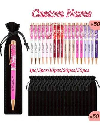 1/5/10/20 unidades Bolígrafos personalizables, herramientas de escritura personalizadas, adecuadas para grabar nombres y sitios web de empresas, opción ideal para hombres, aniversarios, regalos de cumpleaños, regalos promocionales, papelería