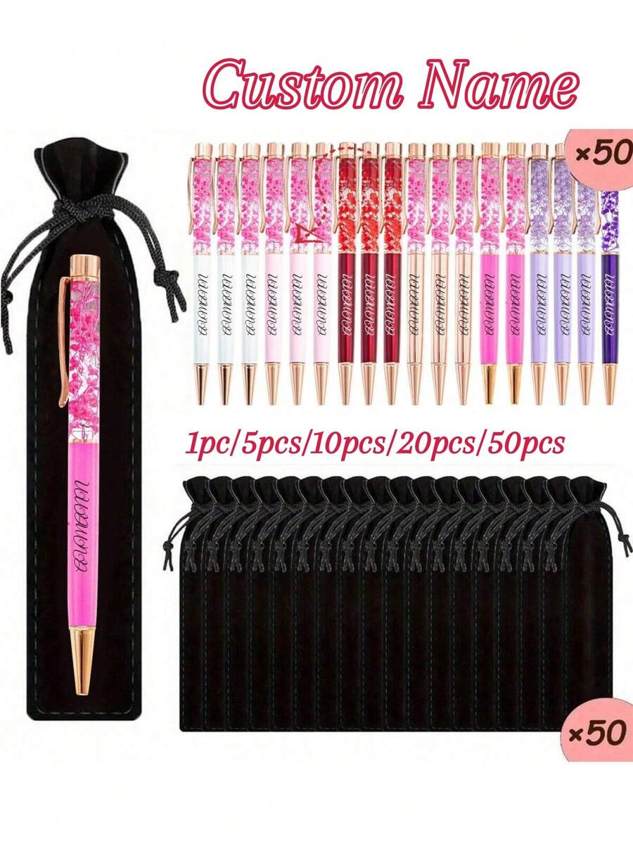 1/5/10/20 unidades Bolígrafos personalizables, herramientas de escritura personalizadas, adecuadas para grabar nombres y sitios web de empresas, opción ideal para hombres, aniversarios, regalos de cumpleaños, regalos promocionales, papelería