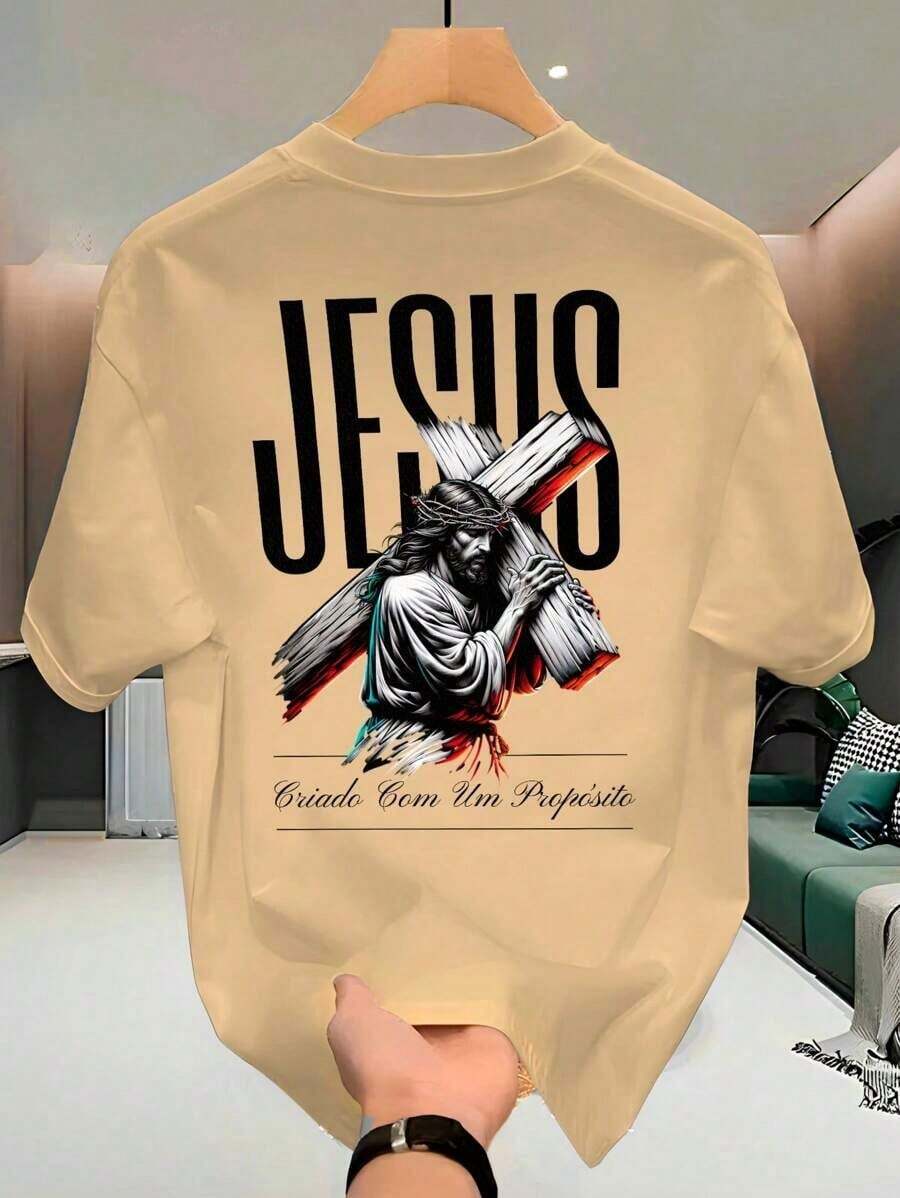 Camiseta Streetwear Unissex 100% Algodão Masculina e Feminina Estampada Camisa Premium - Caqui - Visão 1