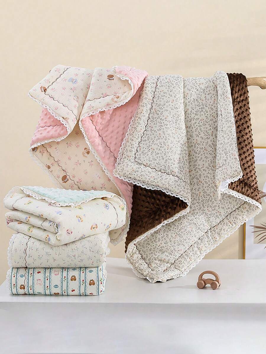 1 Stück Baby Quilt für Jungen & Mädchen: Mit einem gerüschten Cartoon-Design, ist es für Wärme verstärkt. Es eignet sich für Situationen wie Babyzimmer-Dekoration, täglichen Gebrauch für Säuglinge und Schlafenszeit in Kindergärten und ist für Herbst, Winter und alle Jahreszeiten geeignet.