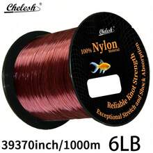 Chelesh Línea de pesca de nailon de 1000m/39370 pulgadas, de alta resistencia de un solo hilo, transparente, rosa rojo, burdeos, gris negro, verde oliva, con opciones de resistencia a la tracción de 6LB-38LB, duradera y resistente a la abrasión, lanzamiento suave, ligera y flexible, resistente a la corrosión, baja absorción de agua, textura suave, fácil de controlar y atar, adecuada para pesca de mar, pesca de estanque, pesca de carpas, pesca con señuelos, manualidades de joyería, regalo de pesca - Multicolor - Ver 35
