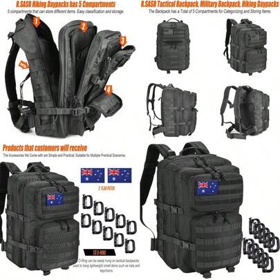 Tactical Backpack For Men Military Backpack Molle Backpack 45L Large  3 Day Hiking Backpack