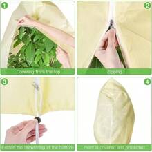 Winter Plant Protection Cover, Thickened Non-Woven Fabric With Drawstring And Zipper, Dust-Proof And Warm, Frost Protection - Multicolor - View 8