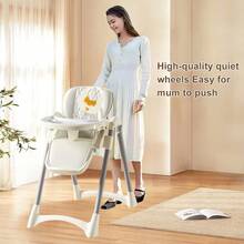 Baby Feeding Chair, Foldable Chair For Small Children, Height Adjustable And Easy To Clean, Baby Feeding Chair - White - View 5