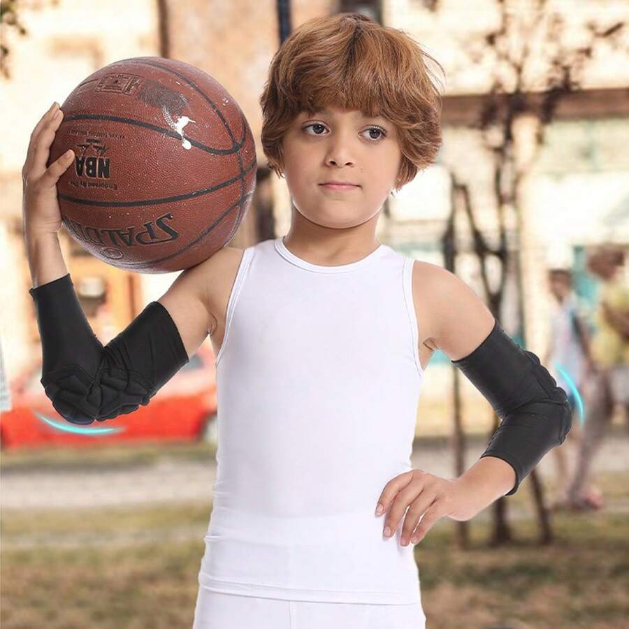 2PCS Knee And Elbow Pads For Youth Kids, Protective Gear Kneepad Knee Compression Padded Leg Sleeves For Volleyball Football Baseball Basketball Cycling