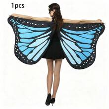 购买一件产品：一款仙女披肩，饰有蝴蝶翅膀，双面印花紫色蝴蝶翅膀图案。这款蝴蝶披肩适合女孩和女士，也适合圣诞节和其他节日装扮。 - 彩色 - 查看 11