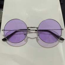 12/8/1pc Retro Round Glasses Set, Metal & Plastic Frame Party Glasses, No Power Fancy Dress Eyewear For Events & Celebrations - Multicolor - View 5