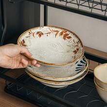 1pc Handmade Ceramic Dessert Plate, 8-Inch Ceramic Fruit Plate, Salad Plate, Serving Plate, Pasta Plate, Dessert Plate - Multicolor - View 7