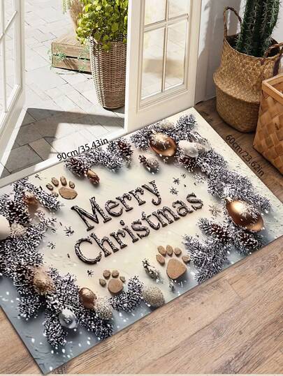 1 件圣诞门垫，适用于入口、厨房、客厅、卧室、洗衣房、浴室、家居装饰、节日圣诞花环和装饰设计、门垫、小地毯、迎宾垫、地毯、地垫、户外门垫、厨房地毯、家居装饰、前门垫、区域小地毯、户外垫、家居装饰、区域地毯、花园地毯