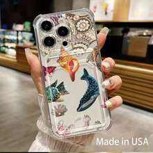 Tarjetero transparente para phone (1 unidad) Ranura para teléfono móvil compatible con phone 16, 15, 14, 13, 12 y 11. Permite insertar tarjetas y fotos. Diseño elegante y sencillo. Esquinas reforzadas transparentes para mayor protección contra caídas. - Colores mixtos 1 - Ver 5
