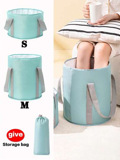 1pc Portable Foldable Foot Spa Tub, Ergonomic Handle Suitable For Home SPA Relaxation - Use In Bedroom, Living Room, Bathroom, Portable Foot Soaking Solution, Insulated Tub Design, Durable Plastic Material