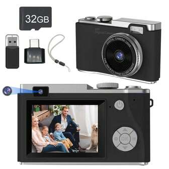 Digital Camera, 1080P Kids Camera Point And Shoot Digital Cameras With 32GB SD Card, Compact Small Camera For Kids Boys Girls Best Gift For 6 7 8 9+ Years Old Girls Boys,Compact Portable Camera For Kids Teens Beginners,Perfect Christmas & Birthday Gifts,