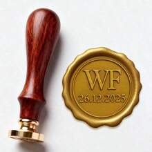 30mm Customized Wax Seal Stamp Set, Suitable For Wedding Invitations, Wax Melter, Wedding Wax Seal Stamp Set, Personalized Gift Wax Seal - Multicolor - View 4