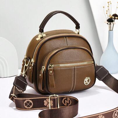 PLANEE 2024 New Fashionable Multi-Functional Portable Crossbody Bag, Commuter Small Square Bag, Large Capacity Casual Retro Versatile Portable Small Bag, Women Soft Leather Phone Pouch