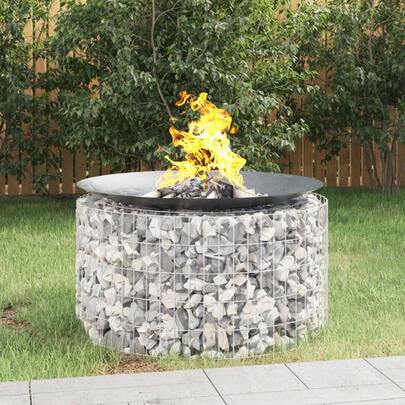 vidaXL Gabionen-Feuerstelle Ø 100 Cm, Verzinktes Eisen