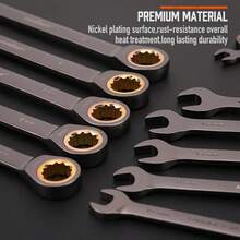 12pcs Metric Ratchet Wrench Set, 8-19mm Ratchet Combination Wrench With Organizer, 72 Teeth Chrome Vanadium Steel - Random - View 3