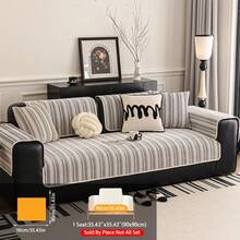 1件装自然灵感直边沙发套，宠物友好，防滑防刮，可机洗，耐用防褪色，全覆盖防滑耐磨，适用于单人/双人/三人/四人沙发，客厅和卧室适用 - 灰色 - 查看 10