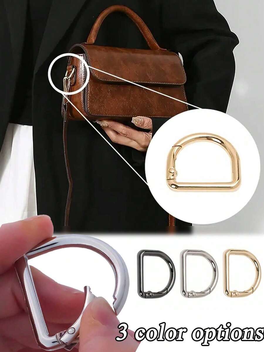 2/1个D形弹簧线圈钥匙圈金属半圆连接环包包配件可打开D形环扣，适用于绳索和钥匙链