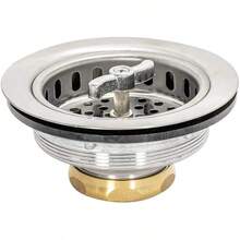 DrainsEZ-FLO 30009 Colador de fregadero de cocina de acero inoxidable con tuerca de junta deslizante fundida giro y sellado apertura de 3-1/2 pulgadas a 4 pulgadas acero inoxidable con tuerca deslizante de latón 2.8 x 4.5 x 4.5" Acero inoxidableDrains - acero inoxidable - Ver 3
