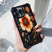 Funda Exclusiva para  16, 16 Plus, 16 Pro, 16 Pro Max,  15, 15 Plus, 15 Pro, 15 Pro Max, 14, 14 Plus, 14 Pro, 14 Pro Max, 13, 13 Pro, 13 Pro Max, 12, 12 Pro, 12 Pro Max, 11, 11 Pro Max, 7, 8, X, XS, Diseño de Patrón Floral Colorido, Antimanchas, a la Moda, , Resistente a Impactos en las Cuatro Esquinas - Colores mixtos - Ver 3