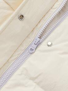 Balabala Áo khoác lông vũ dài cho bé gái tuổi teen, mùa đông 2025 Áo khoác dày ấm áp - Màu trắng sữa - Xem 7