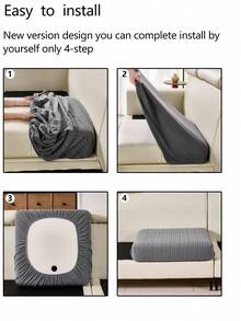 1pc Stretch Thickened Warm Sofa Cover, Non-Slip Full Coverage Sofa Seat Cover, Suitable For All Seasons, Fabric Thickened Sofa Slipcover, Machine Washable, Pet Friendly, Protects Sofa, Adjustable For Corner Sofa, Applicable To Bedroom, Office, Living Room Combination And L-Shaped Sofa Blanket And 1/2/3/4 Seat Covers - Dark Grey - View 12