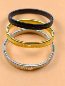 2个男女通用金属衬衫袖扣，防滑金属袖扣，耐用免洗袖口松紧带，男女皆宜，派对及节日用品，金属弹簧手镯弹力臂带