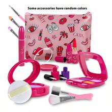 3岁以上女孩过家家化妆套装，带收纳袋 - 儿童化妆包套装及手提包，内含过家家化妆工具 - 玩具化妆套装，完美的圣诞节/生日/新年/节日礼物 - 彩色 - 查看 15