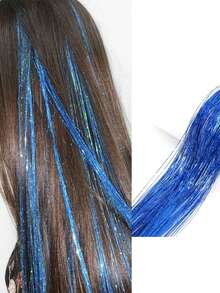 Tóc giả kim tuyến bóng mượt, tóc nối tổng hợp, tóc giả cắt laser, tóc nối kim tuyến nhiều màu sắc. - Nhiều màu - Xem 9